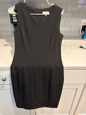 Calvin Klein Black Sleeveless Midi Sheath Dress